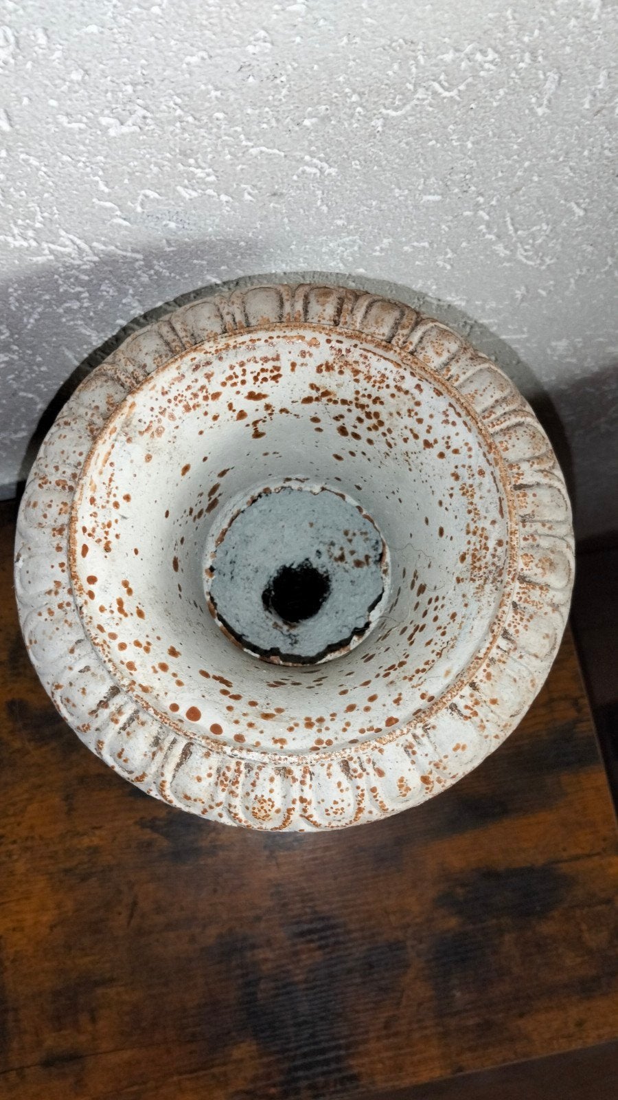 Brocante gietijzeren tuinvaas tuin vaas zwaar, Antiek en Kunst, Curiosa en Brocante, Ophalen of Verzenden