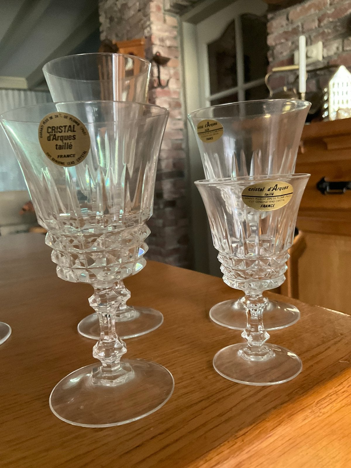 Cristal d'Arques geslepen kristallen glazen en shaker,, Ophalen