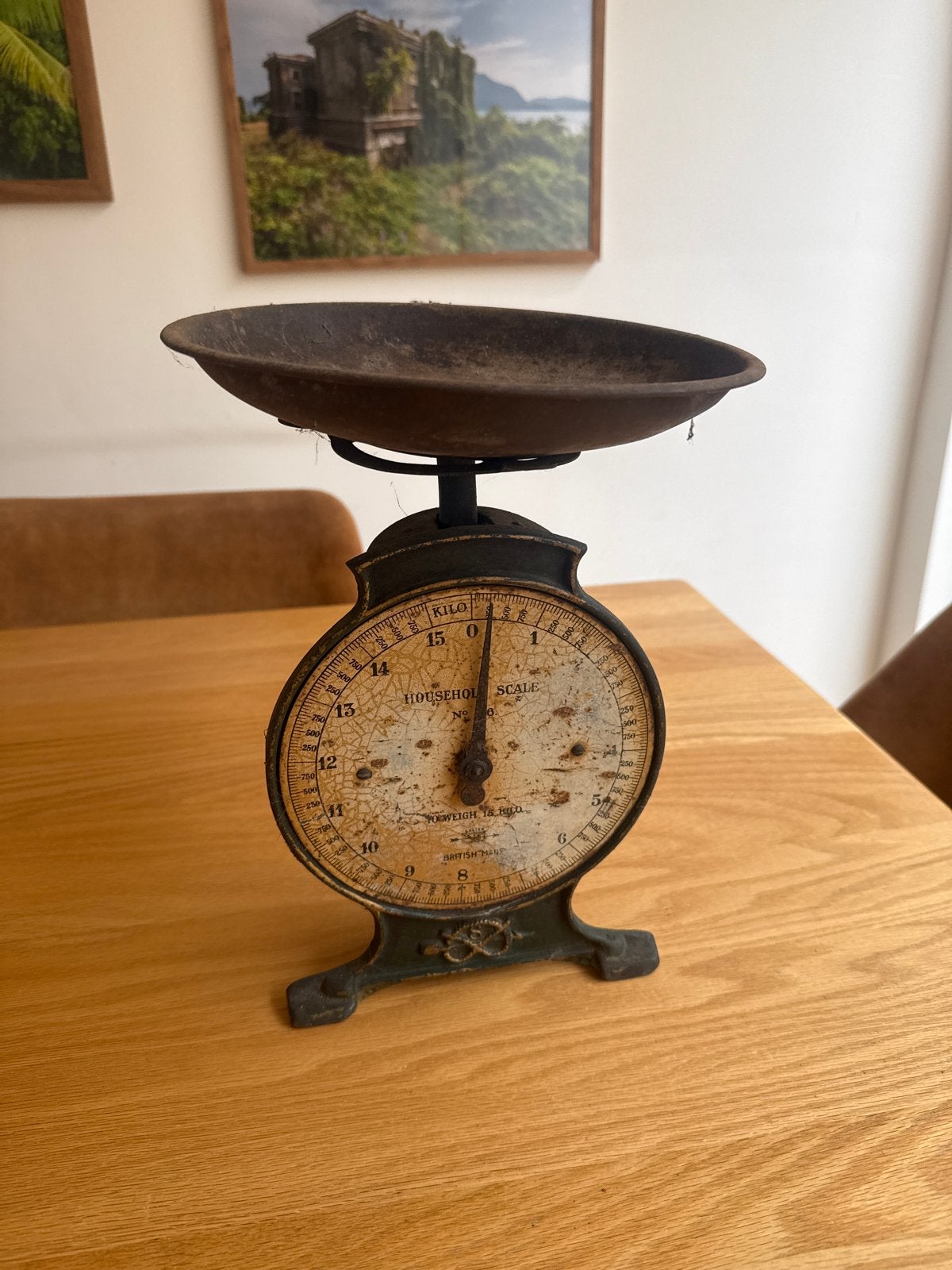 Vintage Salter British 15 kg Keukenweegschaal, Antiek en Kunst, Ophalen of Verzenden