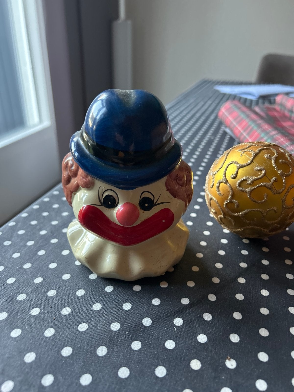 Vintage Clown Spaarpotje - Keramiek, Ophalen of Verzenden, Gebruikt, Steen, Aardewerk of Keramiek, Overige thema's
