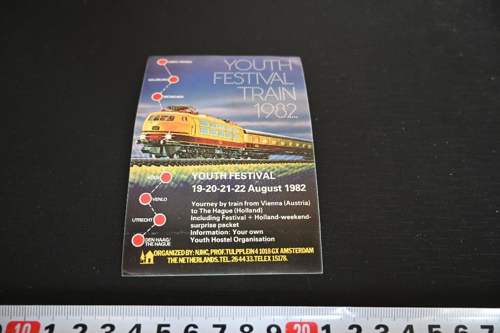 sticker Youth festival train 1982, Verzamelen, Stickers, Zo goed als nieuw, Ophalen