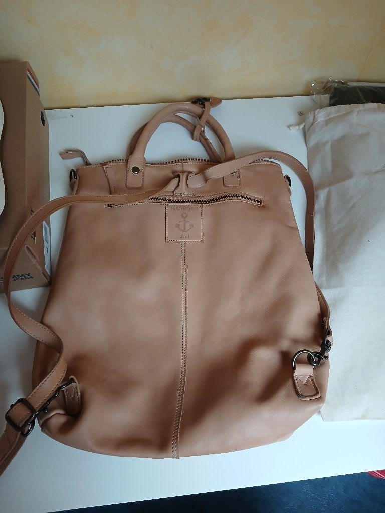 Rugtas, shopper leer harbour 2nd, Sieraden, Tassen en Uiterlijk, Ophalen of Verzenden, Zo goed als nieuw, Overige merken, 30 tot 45 cm