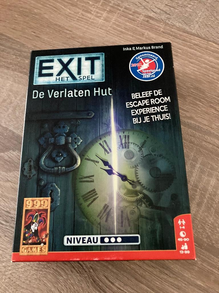 EXIT spel - de verlaten hut, Een of twee spelers, Ophalen of Verzenden, Zo goed als nieuw, 999 Games