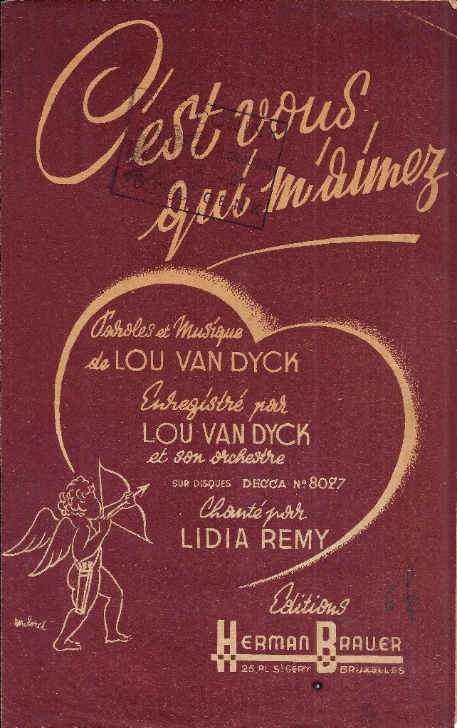 C329 bladmuziek lou van dijk c'est vous qui m 'aimez, Muziek en Instrumenten, Bladmuziek, Zang, Ophalen of Verzenden, Zo goed als nieuw