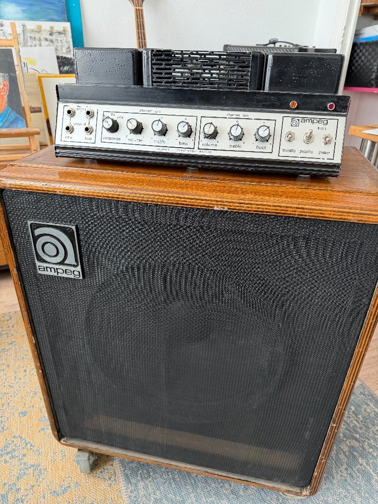 AMPEG 15S, FLIPFLOP COMBO, 50 WATT, 1977, Ophalen, Gebruikt, Basgitaar, 50 tot 100 watt
