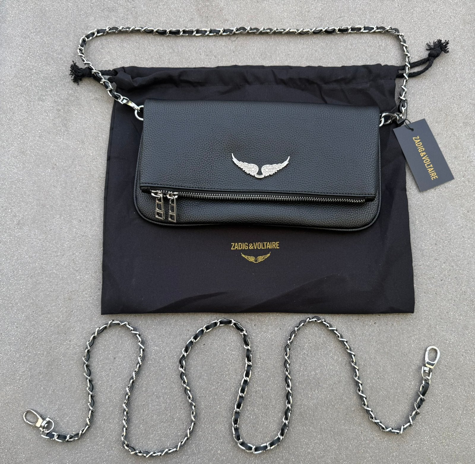 Zadig & Voltaire Rock clutch shoulderbag, Sieraden, Tassen en Uiterlijk, Tassen | Schoudertassen, Overige merken, Verzenden, Zwart