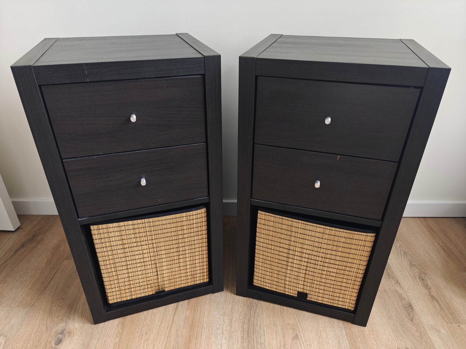 Set van 2 zwarte Ikea kastjes., Ophalen, Gebruikt