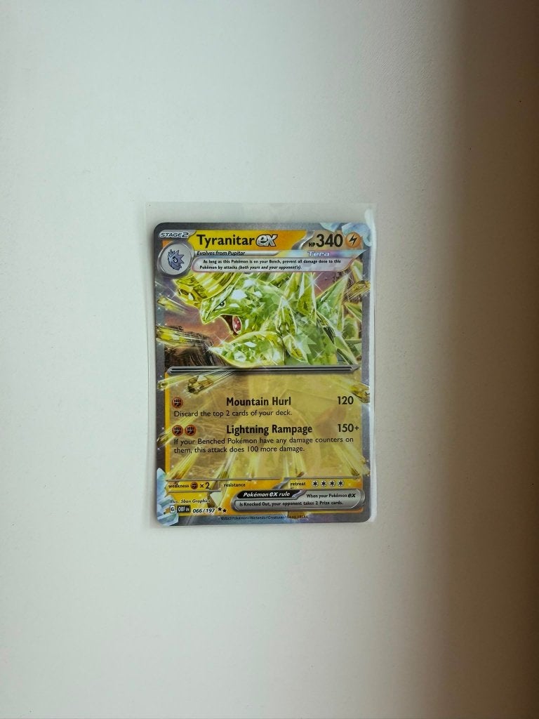 Tyranitar EX 066 Obsidian Flames, Ophalen of Verzenden, Nieuw, Losse kaart, Foil