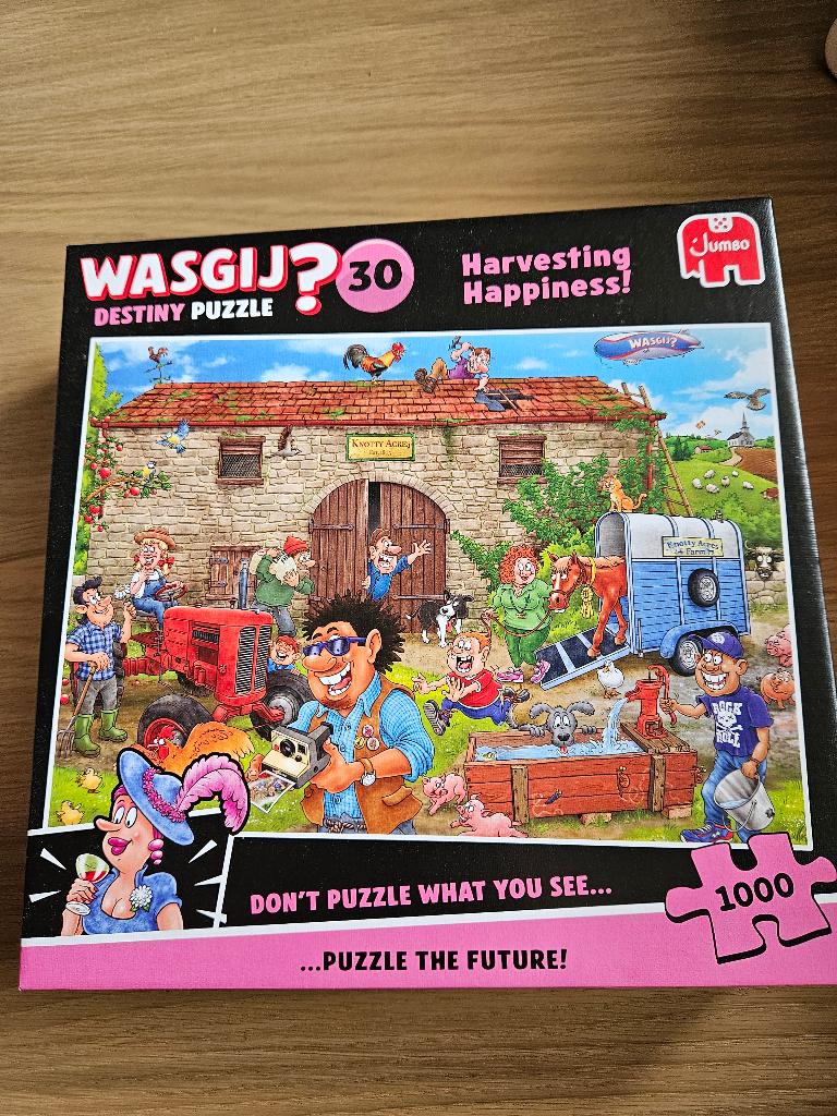 Wasgij Destiny puzzel Harvesting Happiness 1000 stukjes, Hobby en Vrije tijd, Denksport en Puzzels, Ophalen of Verzenden, 500 t/m 1500 stukjes