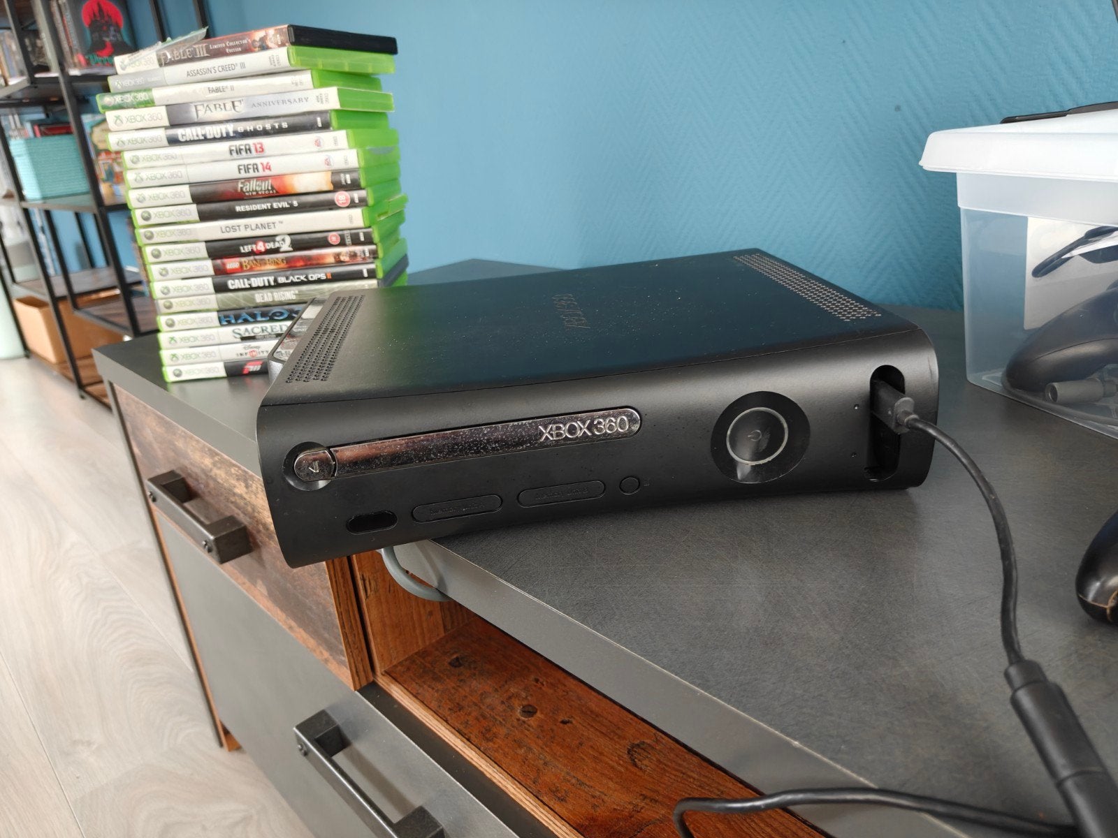 Xbox 360 met 120GB HDD, controllers en 15 games, Ophalen, Gebruikt
