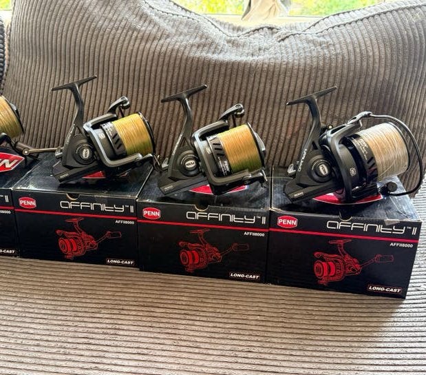 3 x Penn affinity 2 8000 long cast molens, Ophalen of Verzenden, Zo goed als nieuw, Molen