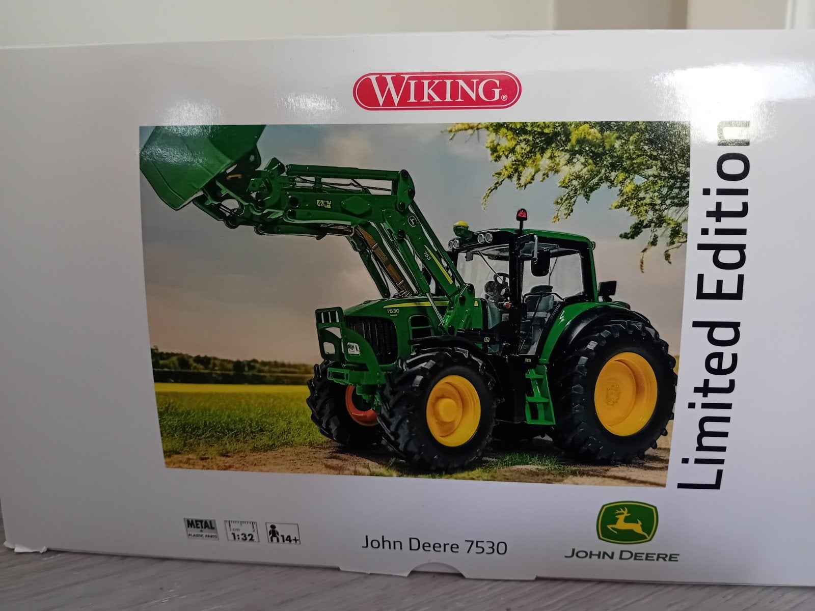 John deere 7530 met voorlader wiking 1 32, Ophalen of Verzenden, Nieuw, Tractor of Landbouw, Overige merken