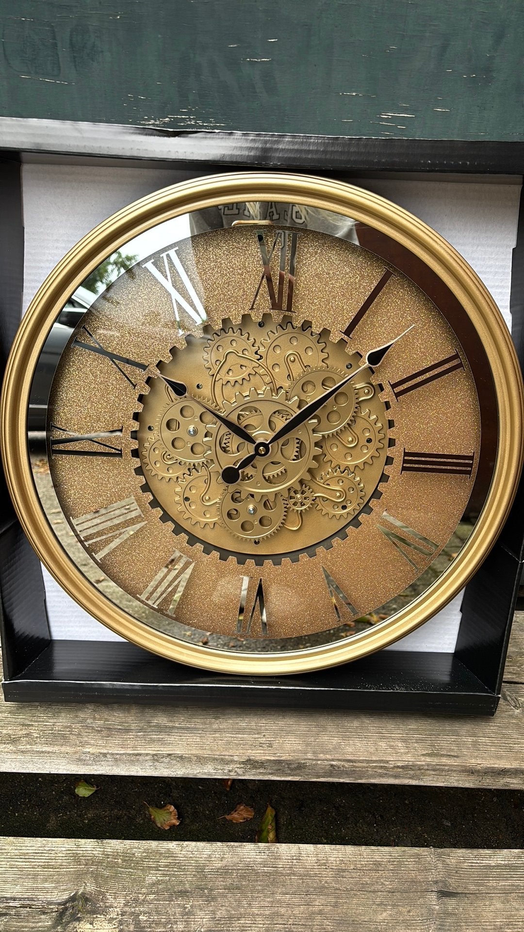 Gouden klok nog nieuw in doos, Ophalen, Goud, Wandklok, Analoog