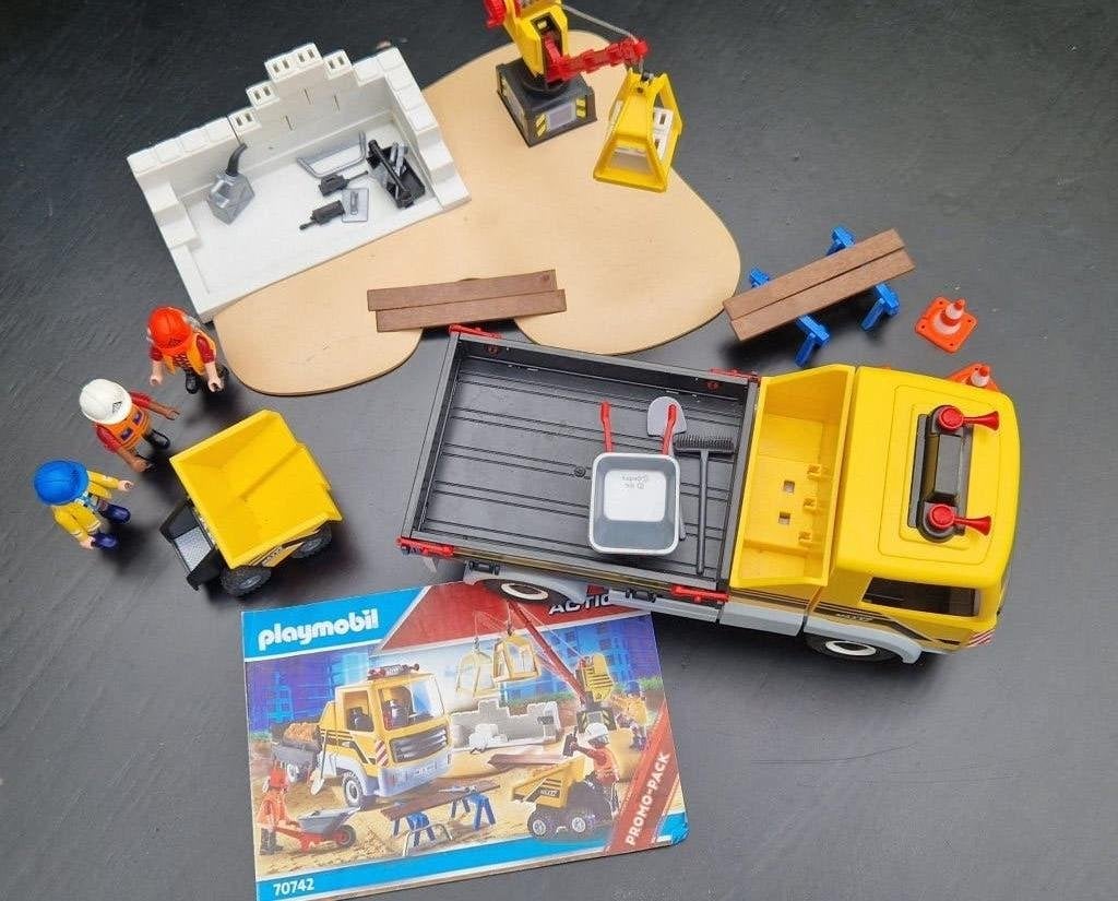 Playmobil 70742 bouwplaats - Met Doos & Boekje, Complete set, Voertuig, Ophalen of Verzenden, Zo goed als nieuw