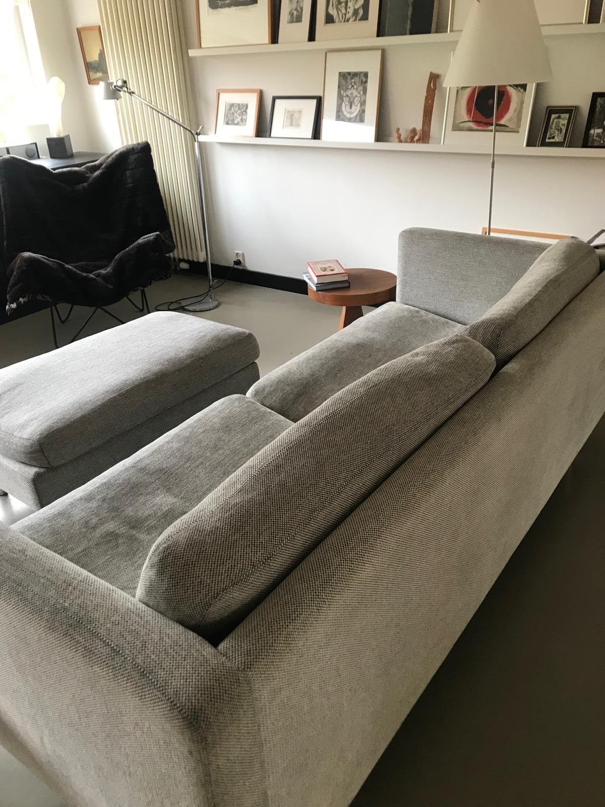 Tweezitsbank met poef - Zo goed als nieuw, Ophalen, 150 tot 200 cm, Tweepersoons, 75 tot 100 cm