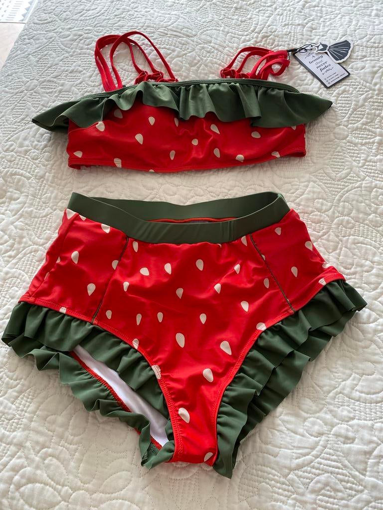 Retro Stage Aardbei Bikini Set - Nieuw met labels maat L, Kleding | Dames, Ophalen of Verzenden, Nieuw, Rood, Bikini