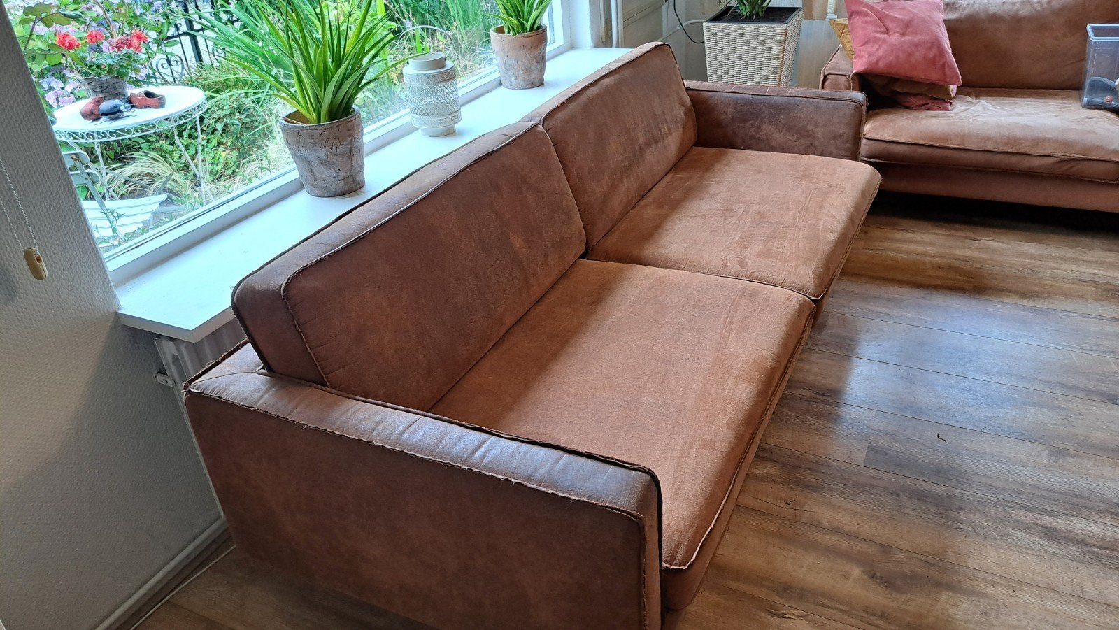 Cognac kleurige bank!, Huis en Inrichting, Ophalen, Gebruikt, Driepersoons, 75 tot 100 cm