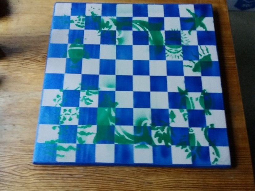 Kunstzinnig Dambord, Een of twee spelers, Ophalen of Verzenden, Zo goed als nieuw