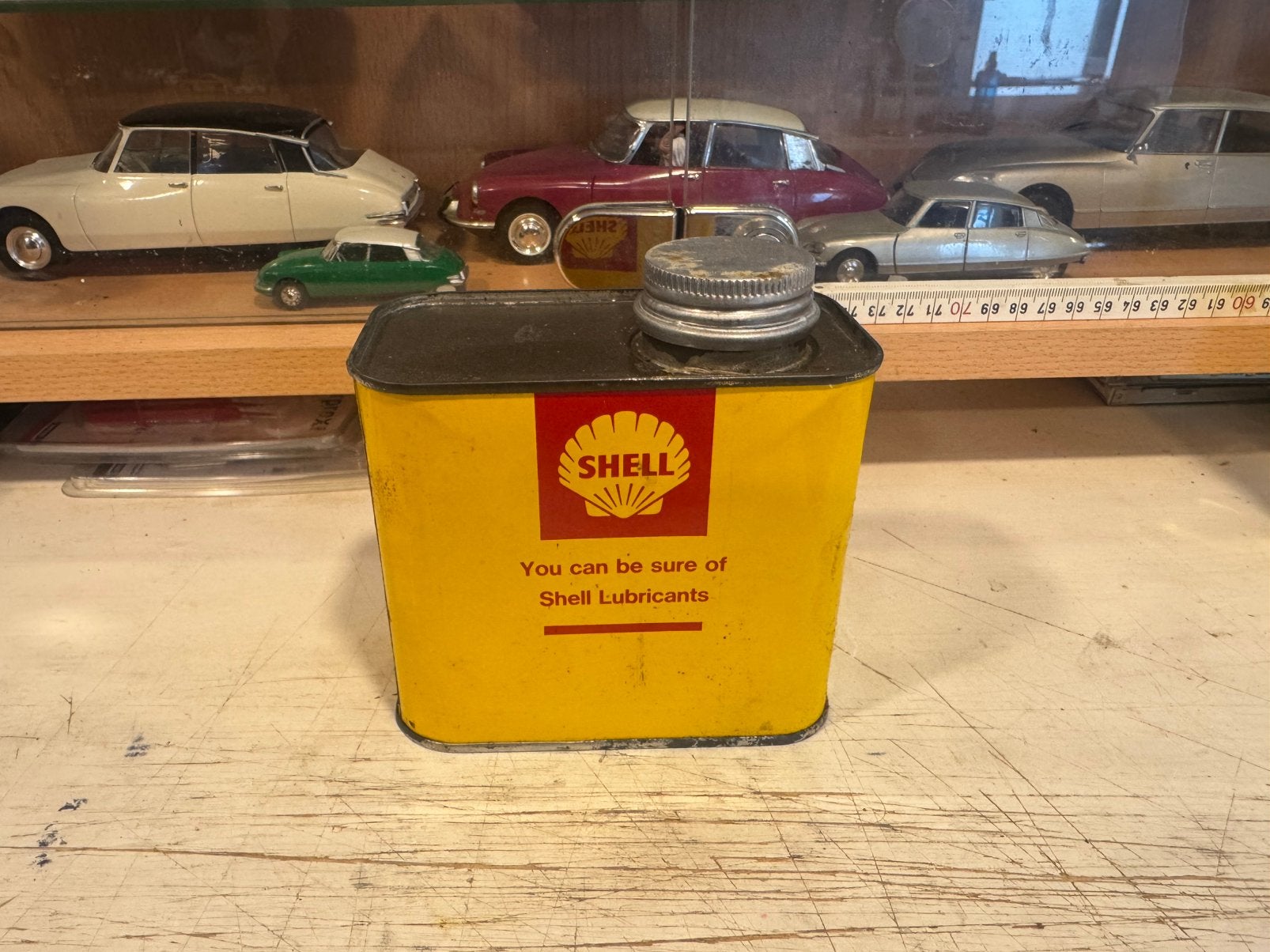 Oude Vintage Shell Spirax 140 EP olie blik 1 liter vol, Ophalen of Verzenden, Zo goed als nieuw, Gebruiksvoorwerp