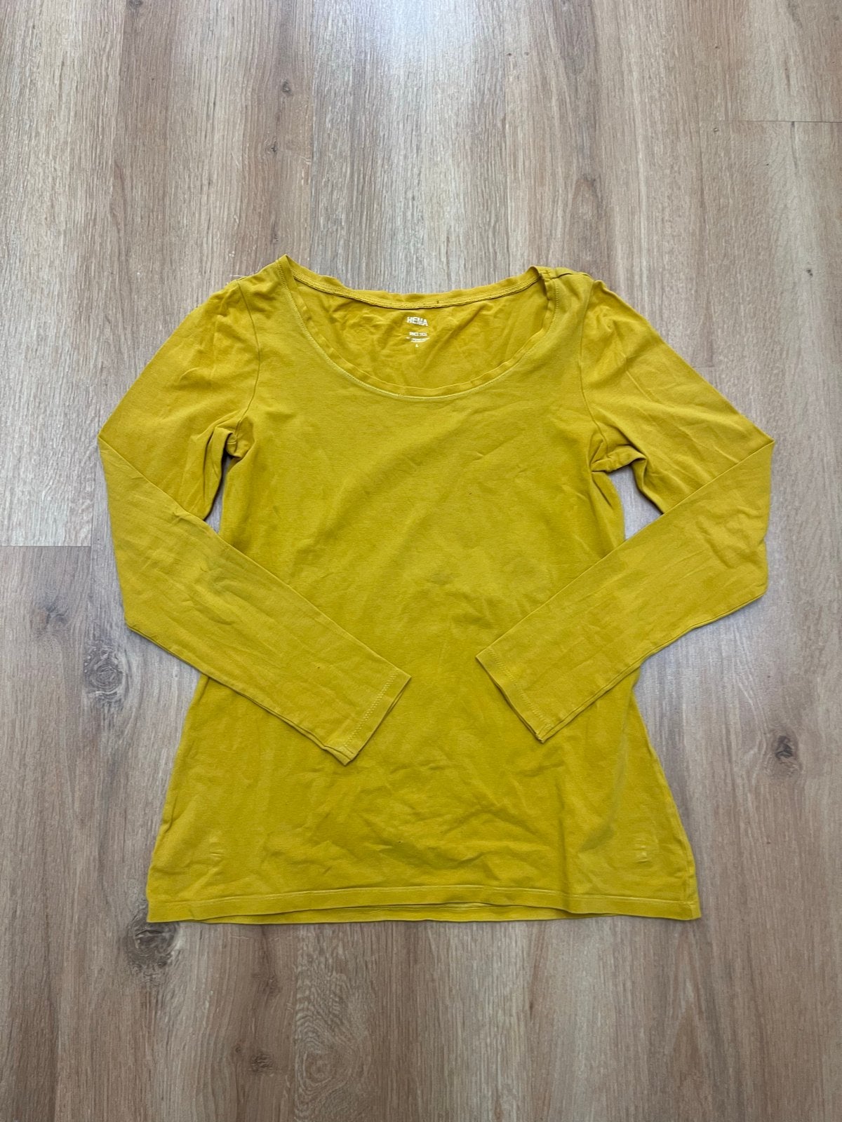 Hema geel shirt met lange mouwen - Maat L, Geel, Maat 42/44 (L), Ophalen of Verzenden, Lange mouw