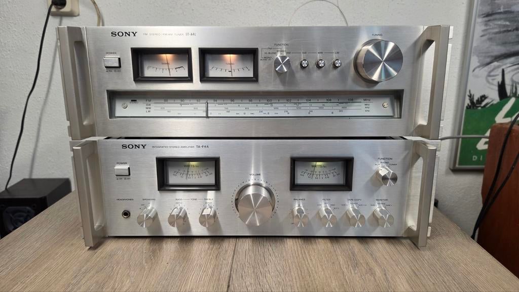 Sony TA-F4A + ST-A4L vintage audio set VU meters, Audio, Tv en Foto, Stereo-sets, Gebruikt, Tuner of Radio, Sony, Sony