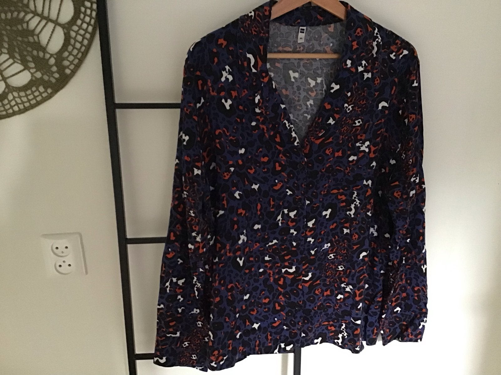 Hema Blouse met Luipaardprint - Maat XL, Ophalen of Verzenden, Gedragen, Maat 42/44 (L), Paars