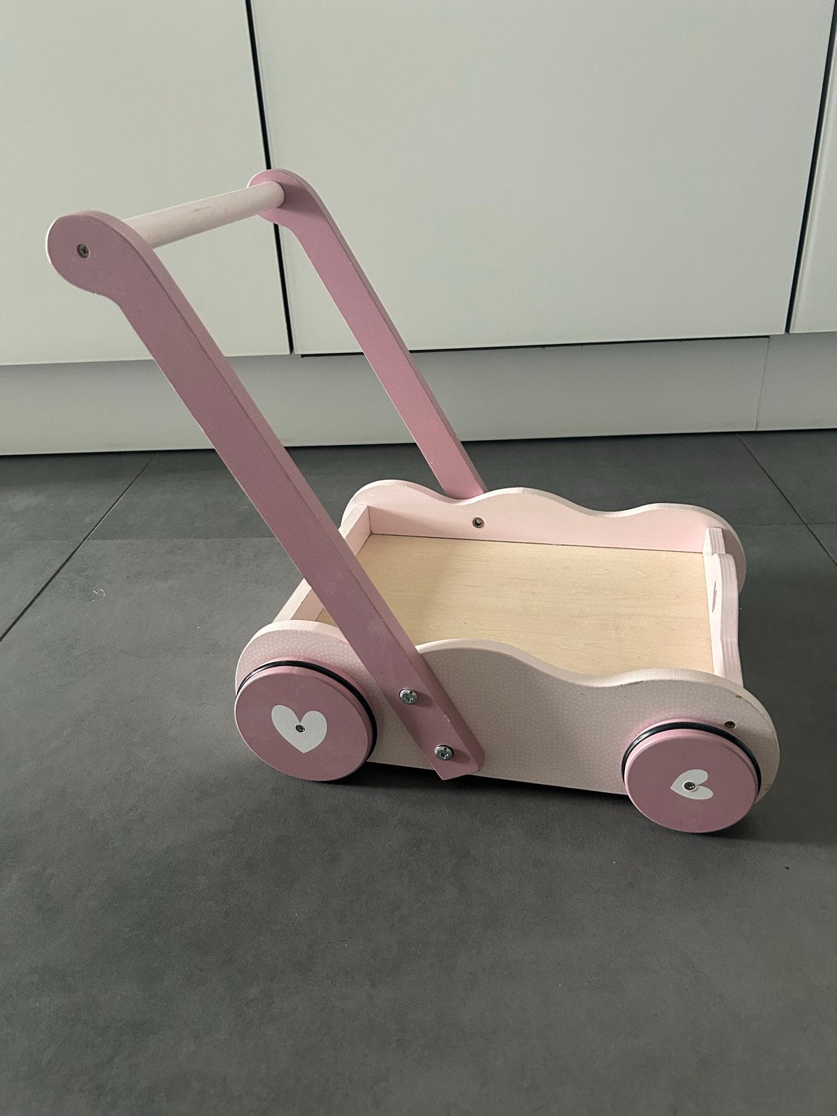 Houten loopwagen Little Dutch roze (zonder blokken), Kinderen en Baby's, Ophalen, Gebruikt, Duw- of Trekspeelgoed