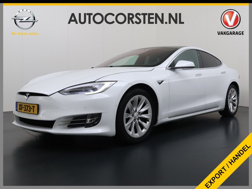 Tesla Model S 75D 476pk 4x4 1/2 Leer Panodak AutoPilot Enhan, Gebruikt, Zwart, Leder en Stof, Wit