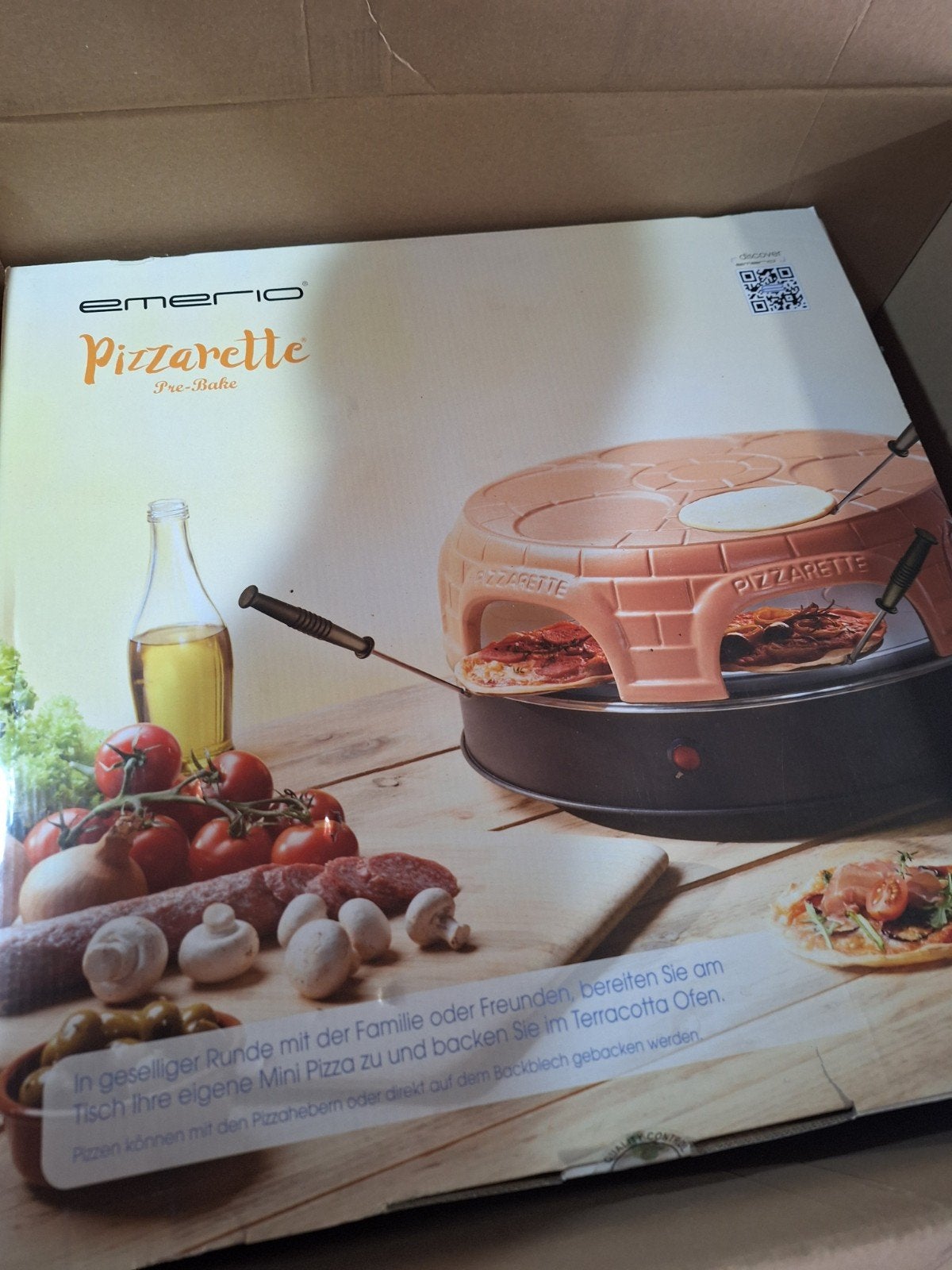 Emerio Pizzarette Pre-Bake - Mini Pizza Oven 6 persoons., Tuin en Terras, Ophalen, Nieuw, Emerio