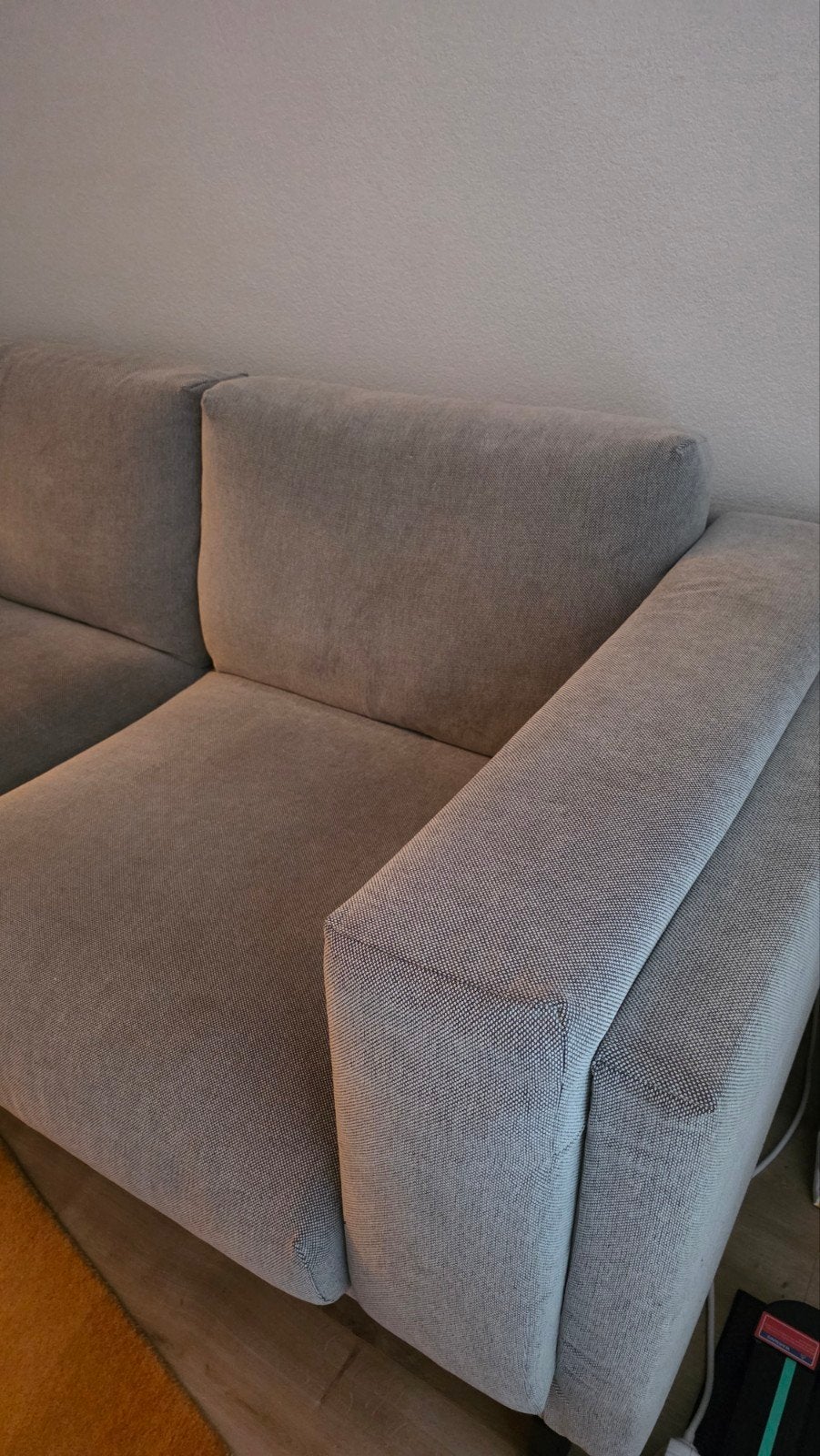 Originele grijze hoezen voor Ikea Nockeby 2-zits bank, Ophalen of Verzenden, Zo goed als nieuw, 75 tot 100 cm, Tweepersoons