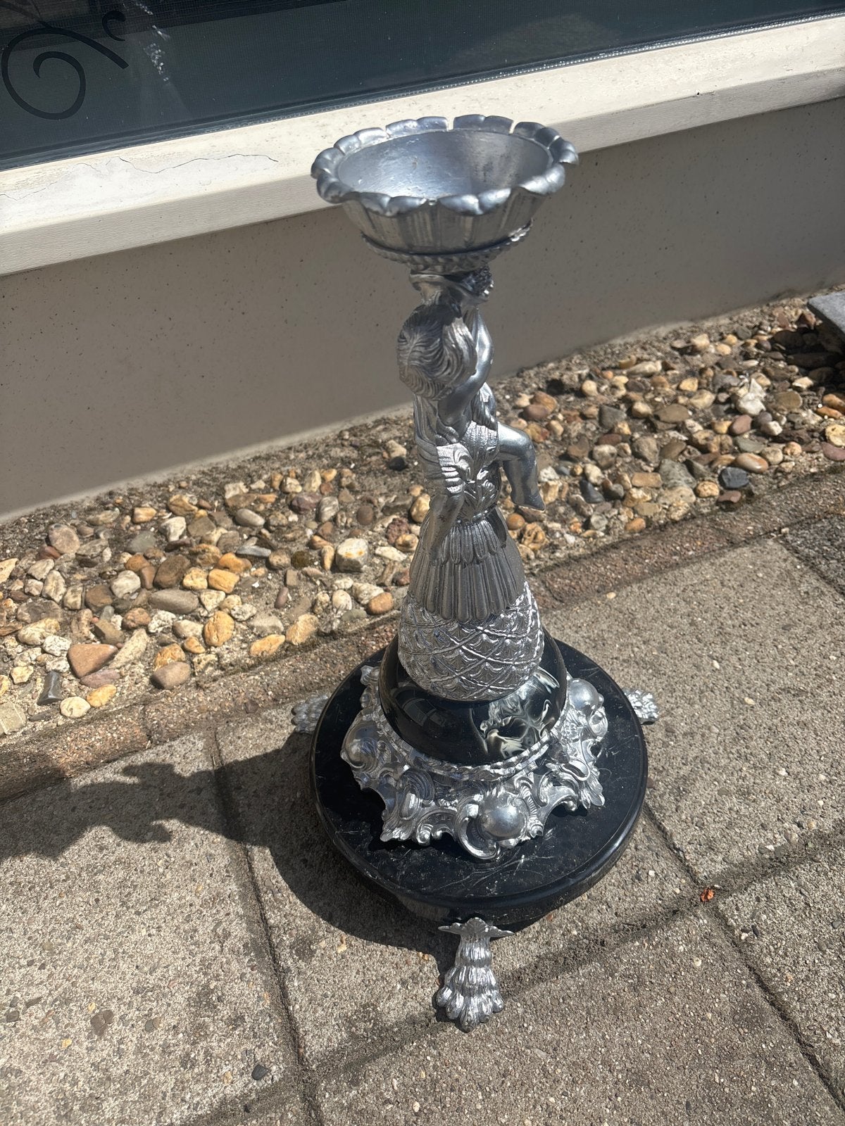 Kaarsen standaard  en marmeren voet, Ophalen, Overige materialen, Gebruikt, 49 cm