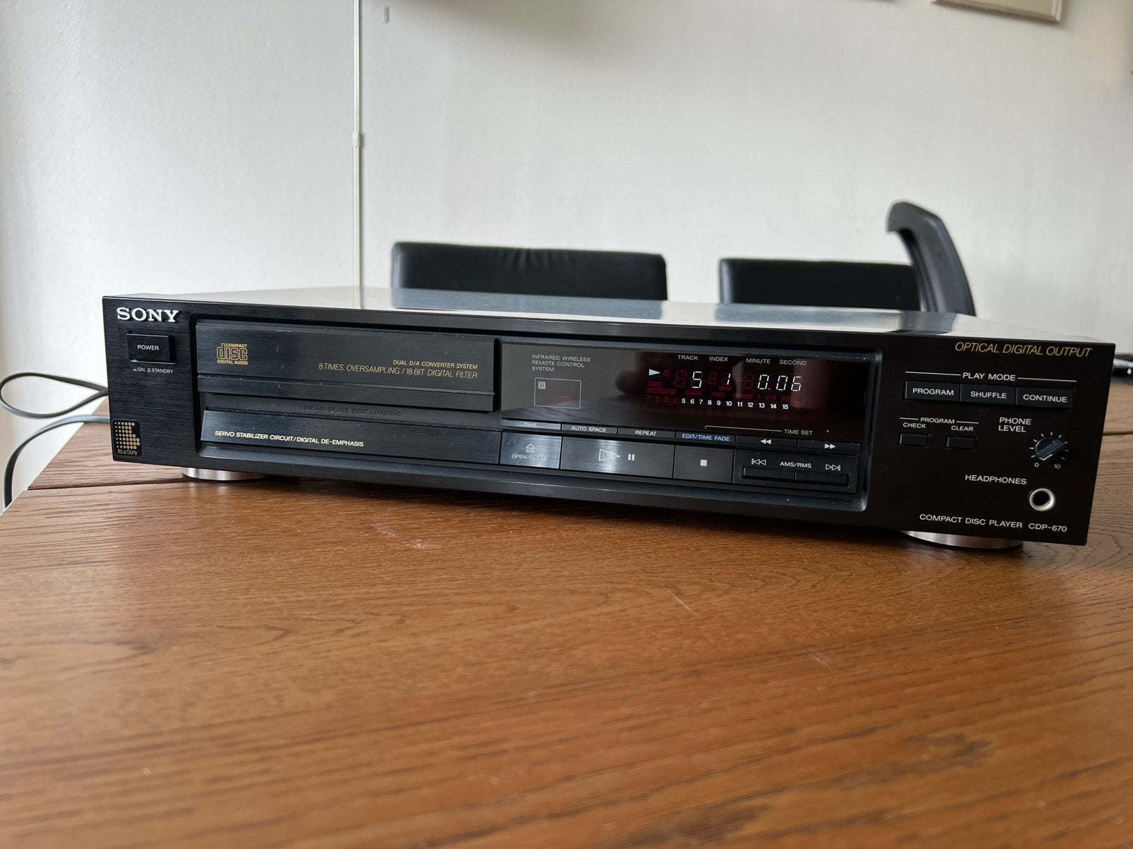 Sony CDP-670 cd speler, Ophalen of Verzenden, Gebruikt, Sony