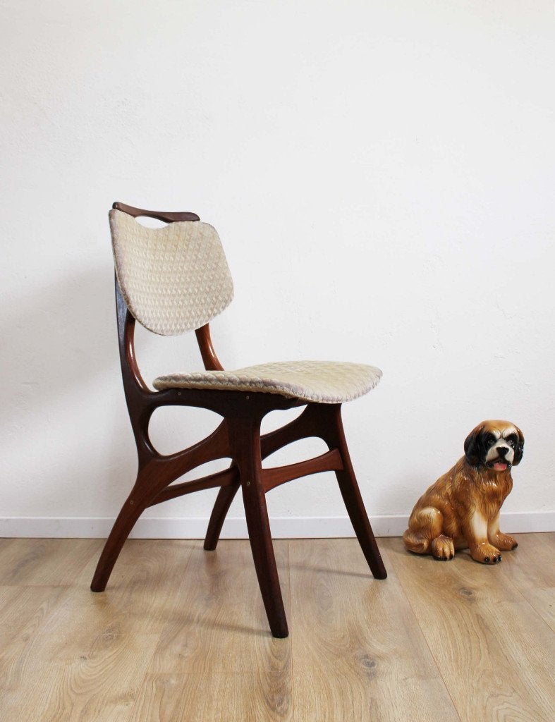 Mid Century design stoel - Pynock. Houten vintage stoeltje, Huis en Inrichting, Stoelen, Ophalen, O, Bruin, Pynock