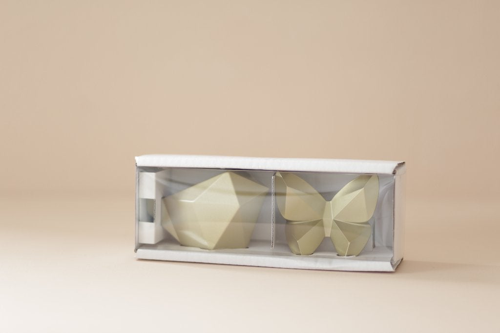 Set gouden decoratiebeeldjes, vogel & vlinder, nieuw, Ophalen, Nieuw, Dier