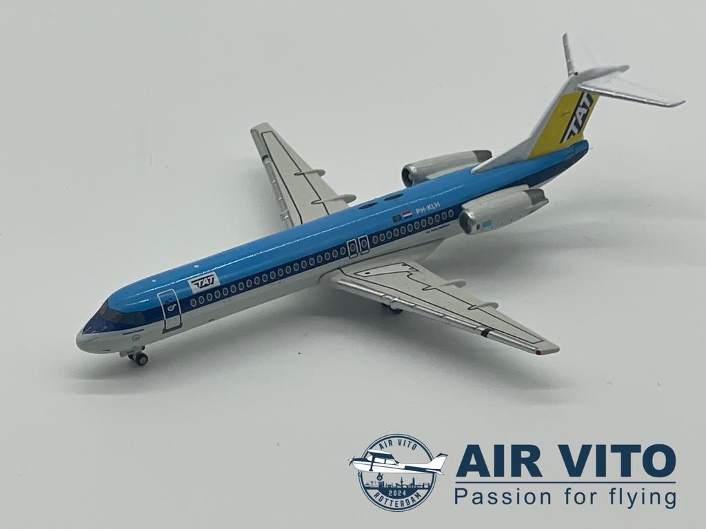 Jc wings 1:400 klm fokker 100 hybride schaalmodel diecast, Schaalmodel, Ophalen of Verzenden, Zo goed als nieuw, Air vito