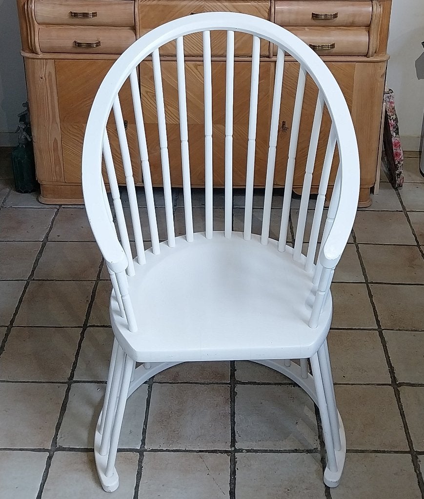 Spindelstoel/Windsorstoel/Spindle chair, jaren ‘70, Huis en Inrichting, Stoelen, Ophalen, Gebruikt, Wit, Eén