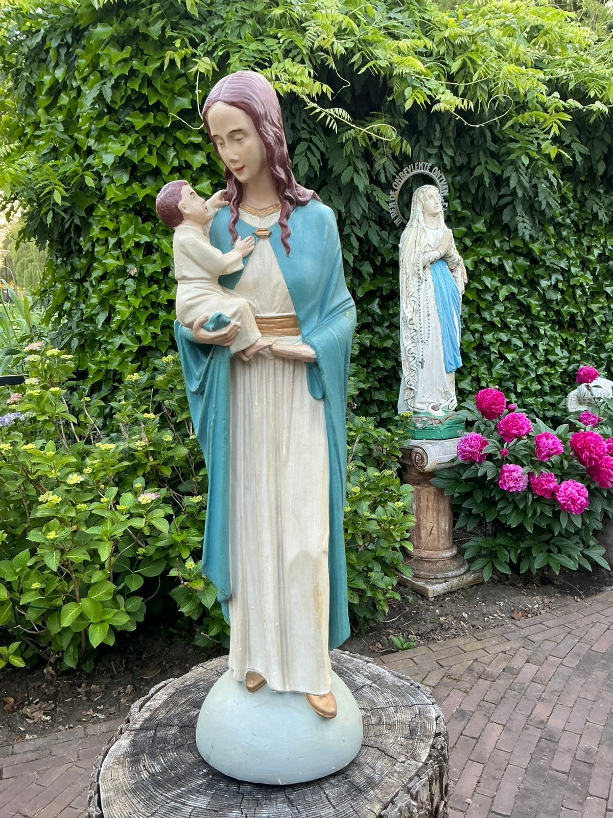 Antiek Mariabeeld ❤️ met kindje Jezus, Antiek en Kunst, Ophalen of Verzenden