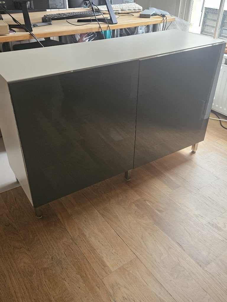 Besta dressoir kast wit grijs, Ophalen, Overige materialen, 100 tot 150 cm, Modern