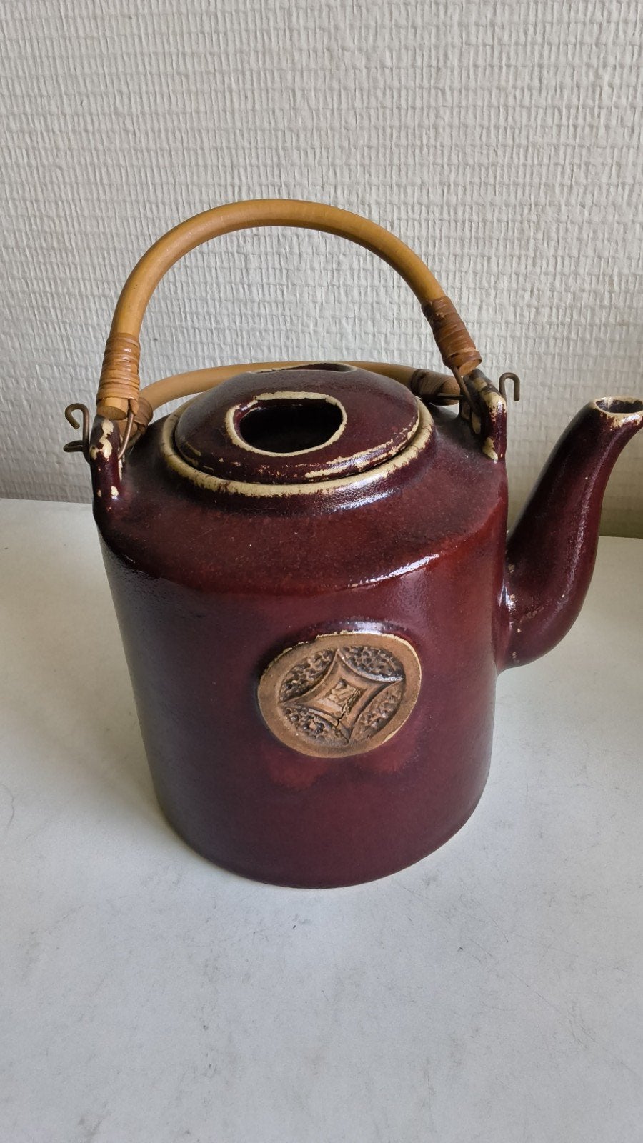 vintage chinese theepot ossenbloed rood, sang du boeuf., Antiek en Kunst, Ophalen of Verzenden