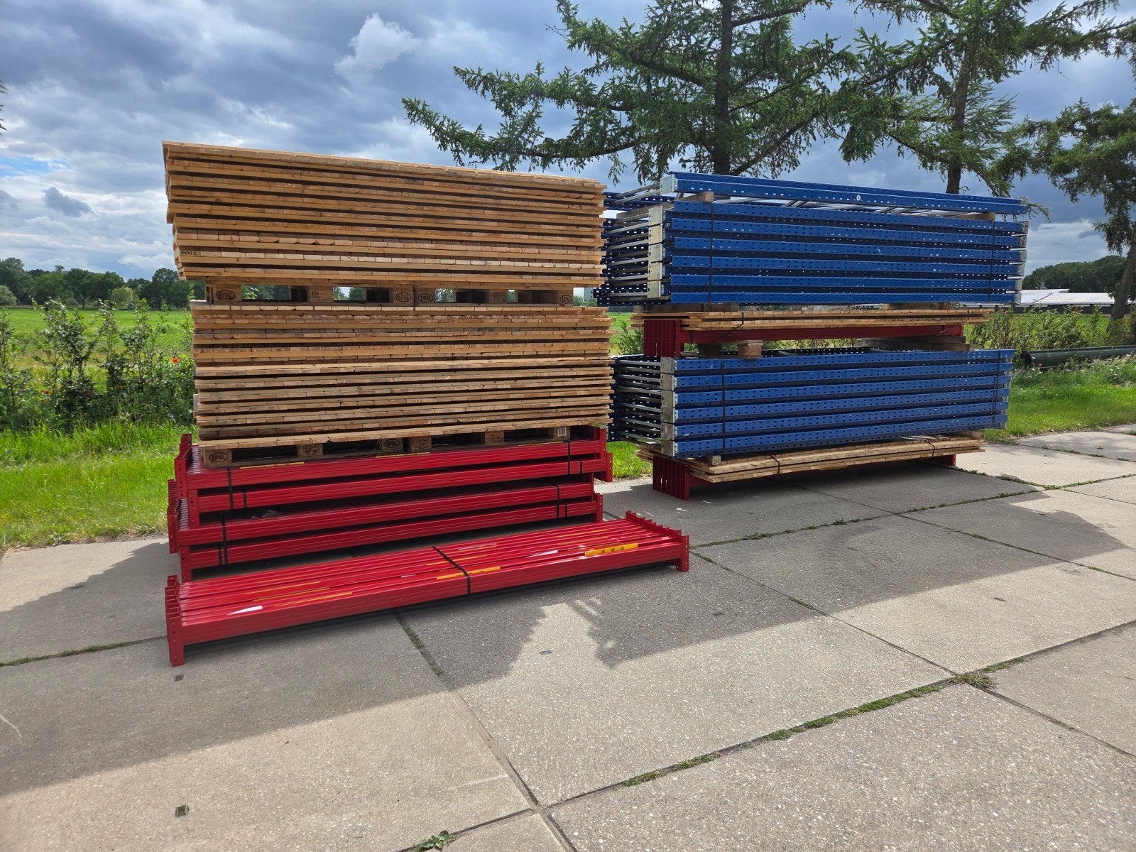 2x set Ramada palletstelling 32m 4x1.1x2.7/3.3m., Ophalen of Verzenden