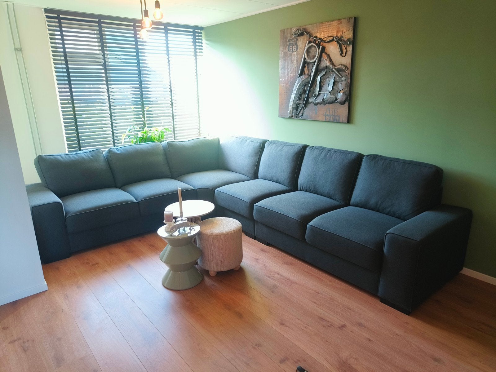 Grote Antraciet Hoekbank - 350x275 cm, Huis en Inrichting, Banken | Bankstellen, Ophalen, 100 tot 125 cm, Hoekbank, 300 cm of meer