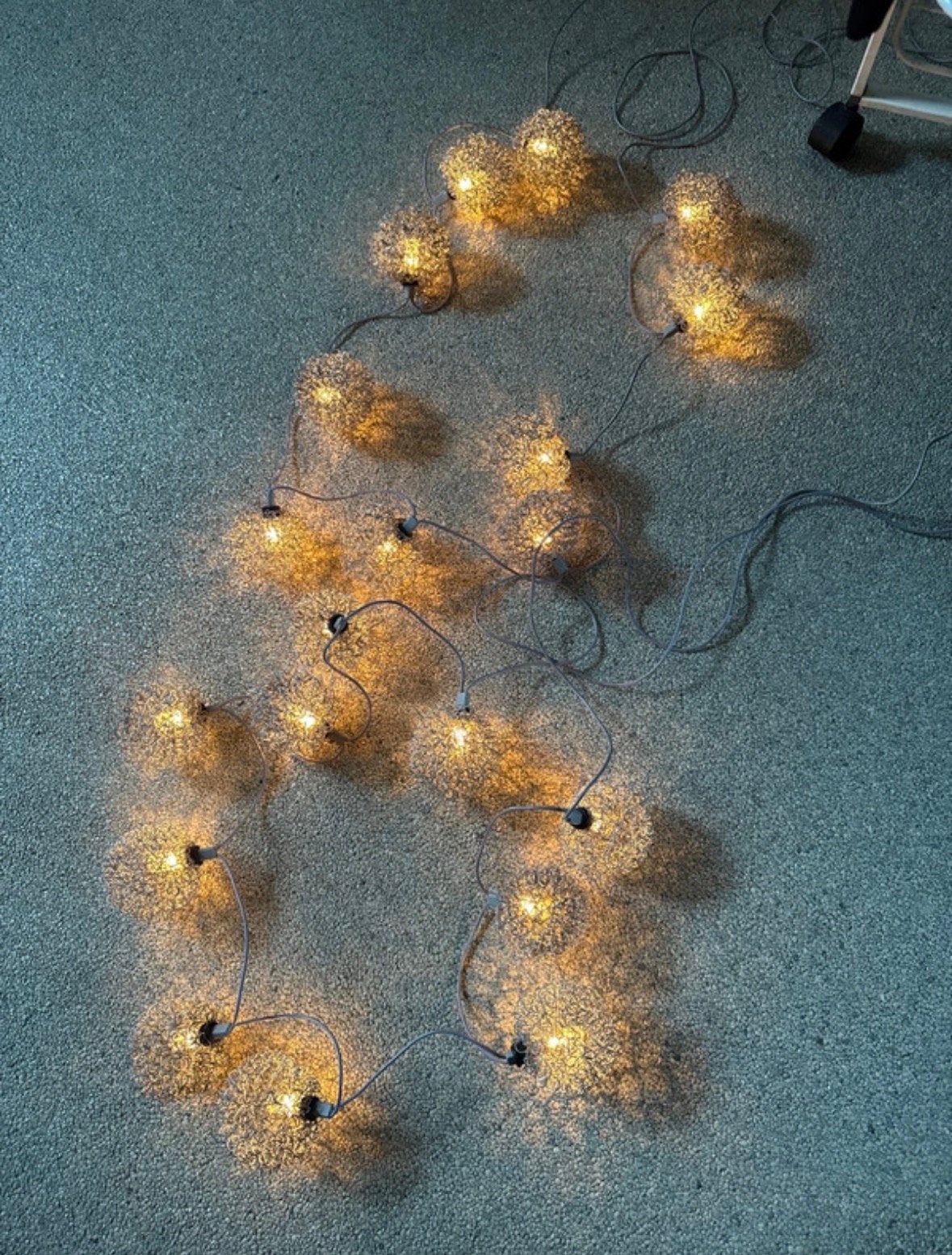 Set van 2 LED lichtsnoeren met sfeervolle draadbolletjes, Ophalen of Verzenden, Gebruikt