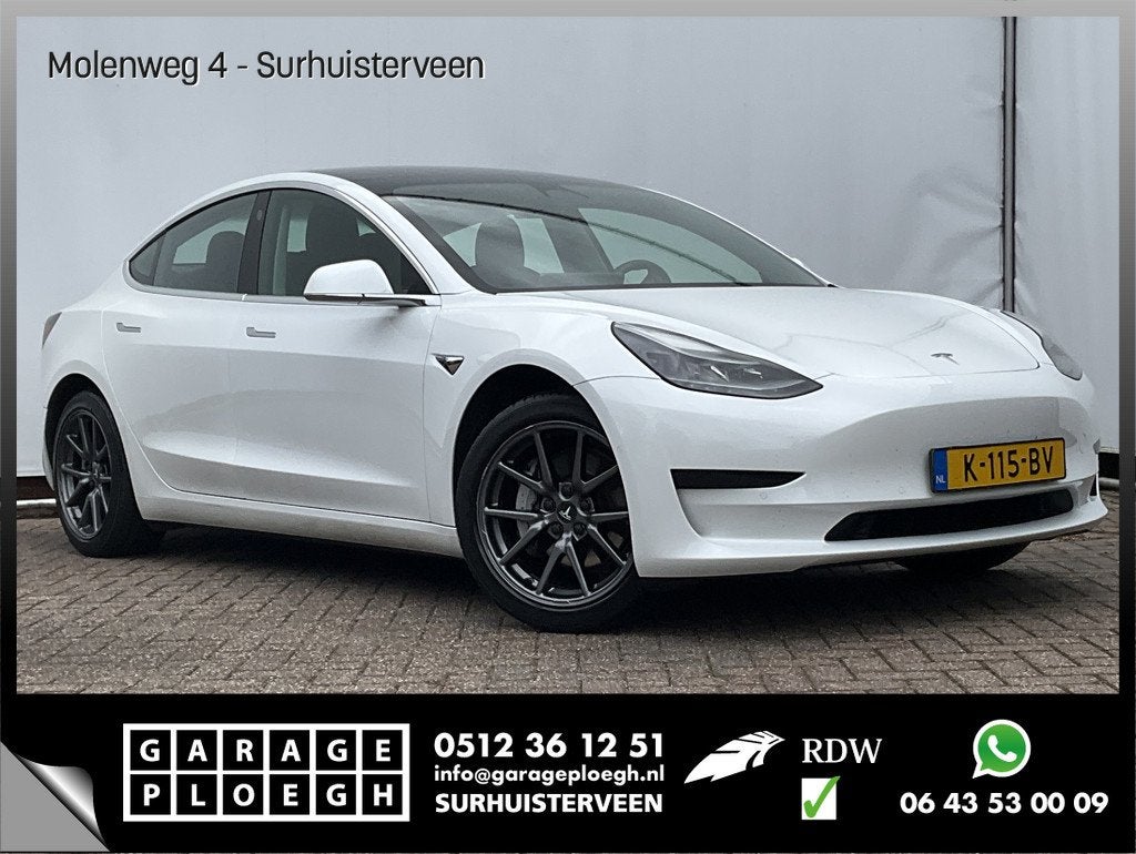 Tesla Model 3 SOH 90% RWD Plus 60 kWh LFP Accu Leer Pano Aut, Auto's, Tesla, Automaat, Achterwielaandrijving, Gebruikt, Wit