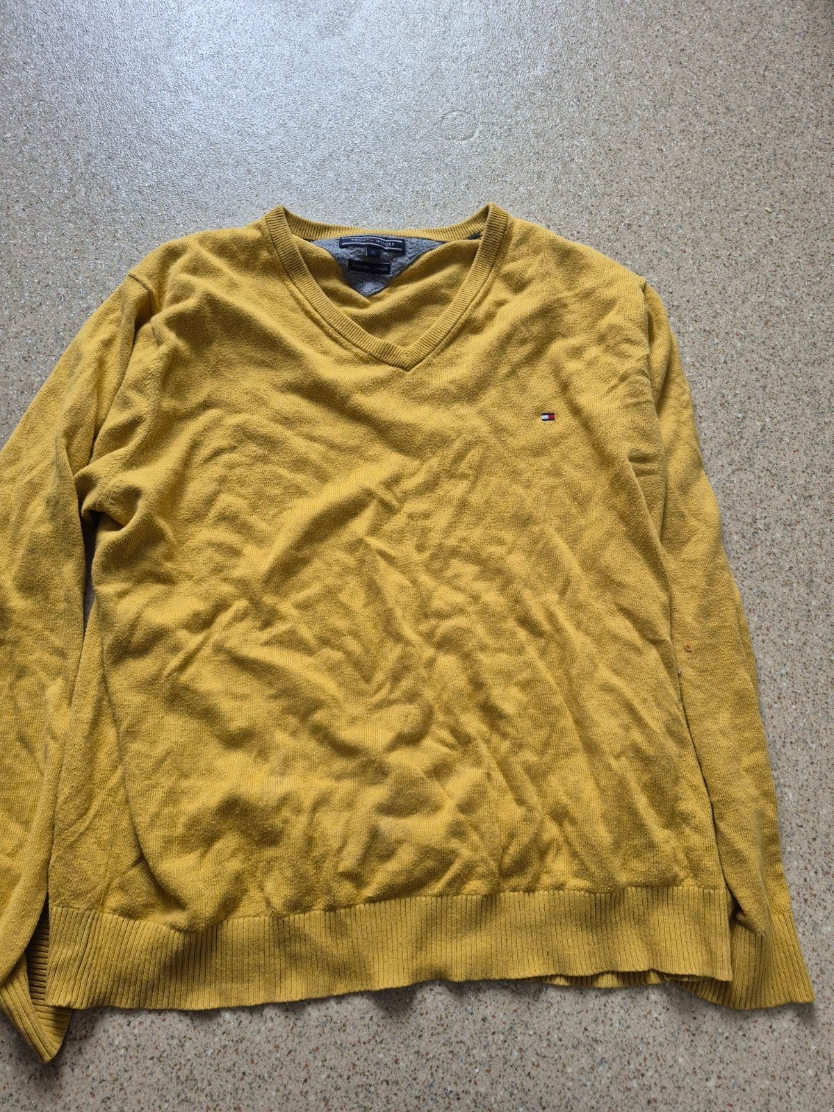 Tommy Hilfiger V-hals trui - Geel - Maat XL, Geel, Tommy Hilfiger, Maat 56/58 (XL), Ophalen of Verzenden