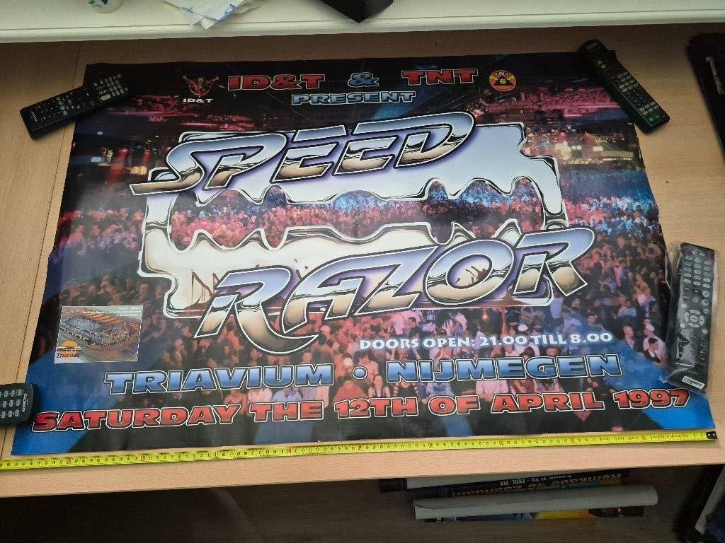 ID&T & TNT Speed Razor Triavium Nijmegen 1997 Poster, Gebruikt, Rechthoekig Liggend, Ophalen of Verzenden, A1 t/m A3