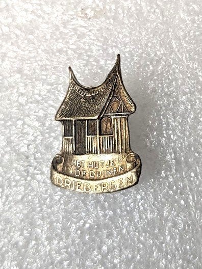 aparte brochespeld Driebergen, het hutje in de duinen, Ophalen of Verzenden, Overige onderwerpen, Speldje of Pin
