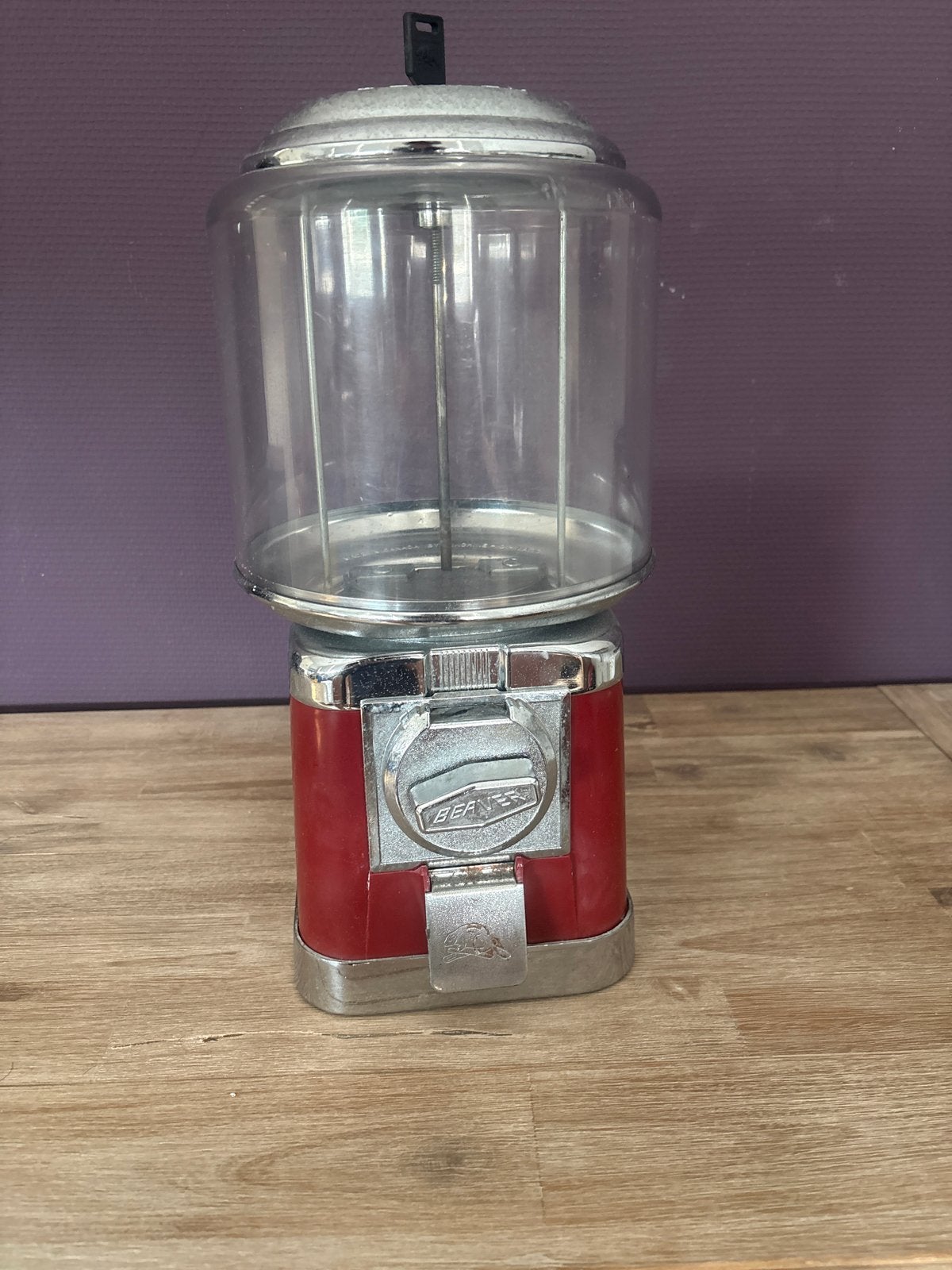 Vintage kauwgomballenautomaat - rood en zilver, Ophalen, Gebruikt