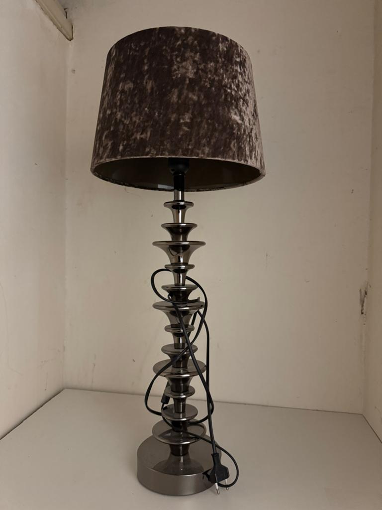 Tafellamp velours stoffen kap - eric kuster stijl, Ophalen, Gebruikt, Metaal, 75 cm of meer