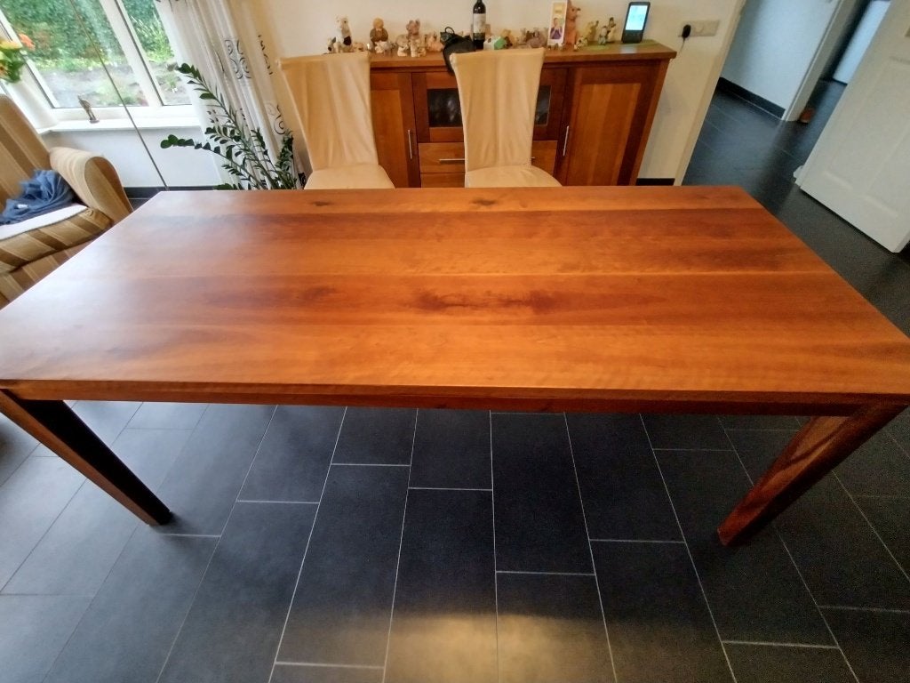 Eettafel kersenhout in de olie, Ophalen, Gebruikt, 200 cm of meer, 50 tot 100 cm