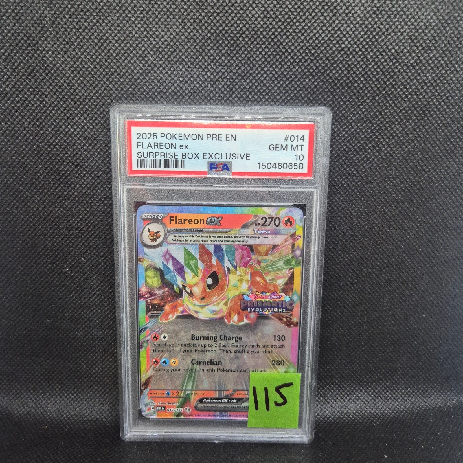 Flareon Ex Prismatic Evolutions PSA 10, Ophalen of Verzenden, Zo goed als nieuw